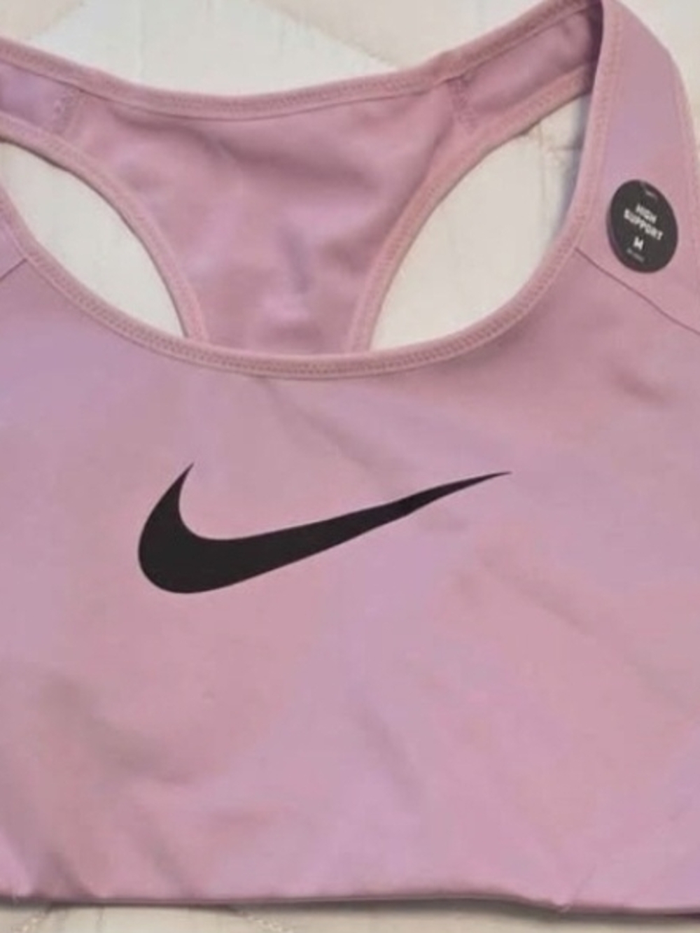 Nike Light Pink Sports Bra with Black Swoosh